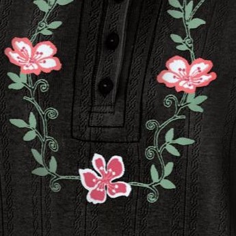 black floral embroidery