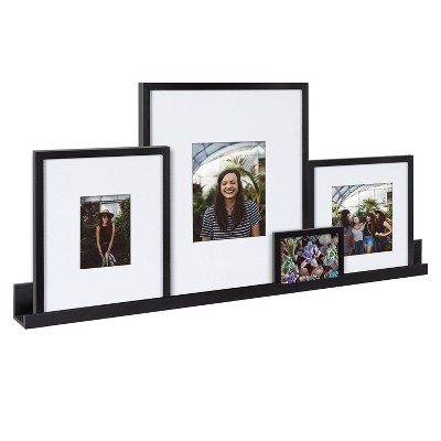 Classic 44.5" Black Wood Gallery Frame and Shelf Set