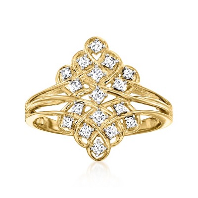 Ross-Simons 0.25 ct. t.w. Diamond Ring in 18kt Gold Over Sterling