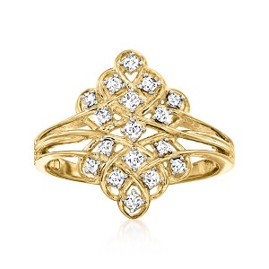 Ross-Simons 0.25 ct. t.w. Diamond Ring in 18kt Gold Over Sterling - 1 of 4