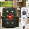 Massage Swivel Recliner Chair w/ Vibration Massage & Lumbar Heating, 350LBS Oversized Rocker Recliner Single Sofa with Side Pocket & USB Charge Port - 2 of 4