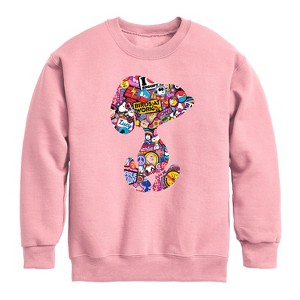 Boys' - Peanuts - Snoopy Silhouette Pattern Graphic Long Sleeve Fleece Sweatshirt - 1 of 4