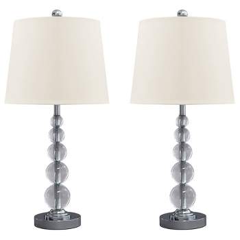 Set of 2 Joaquin Crystal Table Lamps Clear/Silver - Signature Design by Ashley