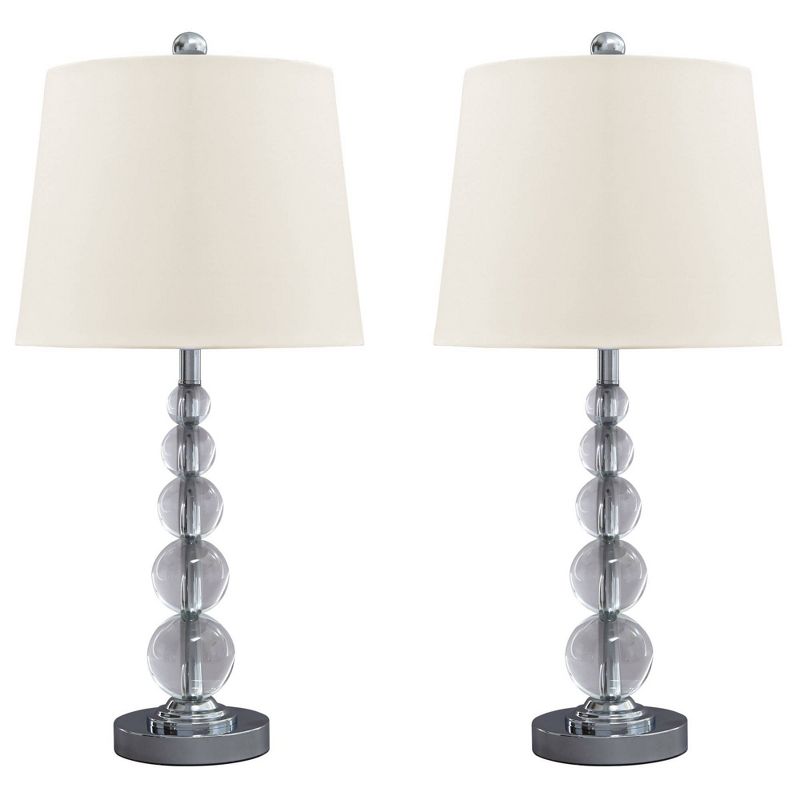 Set of 2 Joaquin Crystal Table Lamps Clear/Silver - Signature Design by Ashley, 1 of 4