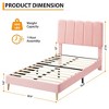 Twin Upholstered Platform Bed Frame with Wave Headboard, Wood Slats, No Box Spring Needed, for Kids or Teens - 3 of 4