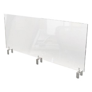 Ghent Clear Partition Extender with Attached Clamp, 48 x 3.88 x 18, Thermoplastic Sheeting - 1 of 3