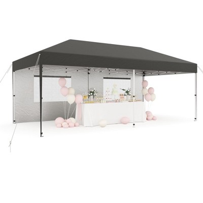 Pop Up Canopy with 2 Sidewalls, Heavy Duty Outdoor Canopy Tent with Portable Roller Bag