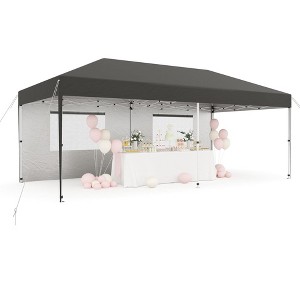 Pop Up Canopy with 2 Sidewalls, Heavy Duty Outdoor Canopy Tent with Portable Roller Bag - 1 of 4