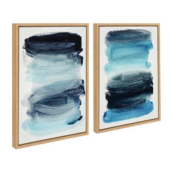 (Set of 2) 18" x 24" Sylvie Blue Palette I II Canvas by Amy Lighthall Natural - Kate & Laurel All Things Decor