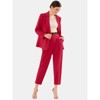 EXLURA Women's Business Blazer and High Elastic Waist Pant Suit Set Loose Fit Casual Fall Winter 2 Piece Suits for Work - 2 of 4