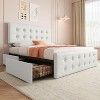 Adjustable Fabric Platform Bed with 4 Storage Drawers - 1000 lbs Capacity, 12-Slat Support, Noise Reduction Design & Tool-Free Assembly - 4 of 4
