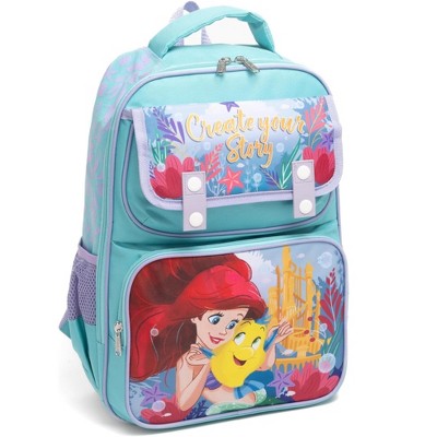 Disney Little Mermaid 15.5" Polyester Blue Large Backpack with 2 Front Pockets - image 4