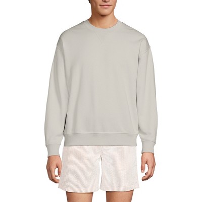 Lands' End Men's Long Sleeve French Terry Vintage Wash Crewneck Sweatshirt