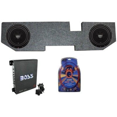 2) ROCKFORD R2D2-10 10 Inch Subwoofers + Dodge Ram 02-15 Box + Mono Amp + Wiring