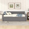 Full Size Upholstered Daybed with Trundle and Wood Slat Support - 2 of 4