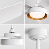 DOMETOUR 42 Inch Ceiling Fans with LED Light 22W and Remote Control 6 Wind Speed Reversible White for Bedroom - 4 of 4