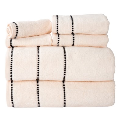 6pc Solid Bath Towels Set Black - Yorkshire Home : Target