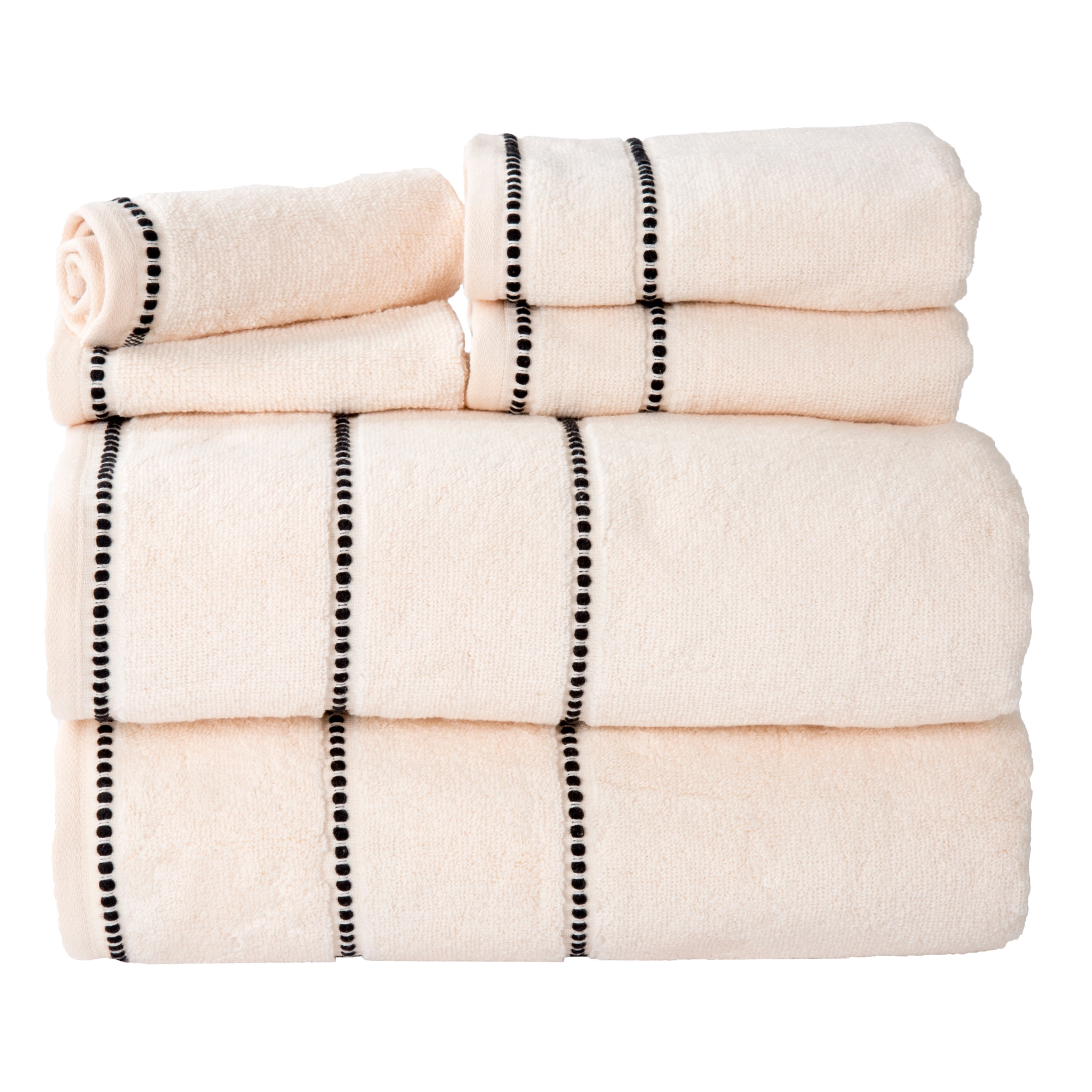 6pc Solid Bath Towel and Washcloth Set Beige - Yorkshire Home: 100% Cotton, Machine Washable, Year Round Use