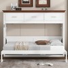 Whisen Wood Twin Size Murphy Bed with Charging Station and a Drawer - 3 of 4