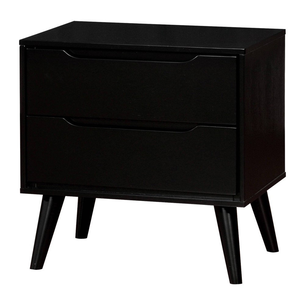 Dawna Mid Century Modern Nightstand Black - miBasics