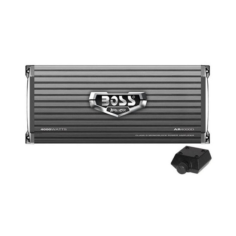 Boss Audio Systems AR4000D Armor 4000 Watt Monoblock Class D 1-Ohm Stable Car Audio Amplifier Amp with Mosfet Power Supply and Remote Control, 1 of 7
