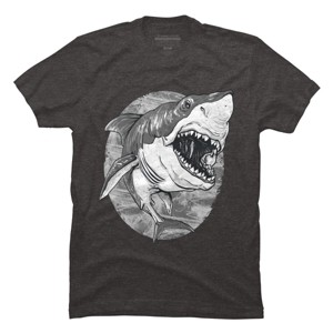 Men's Design By Humans Great White Shark BW By MudgeStudios T-Shirt - 1 of 4