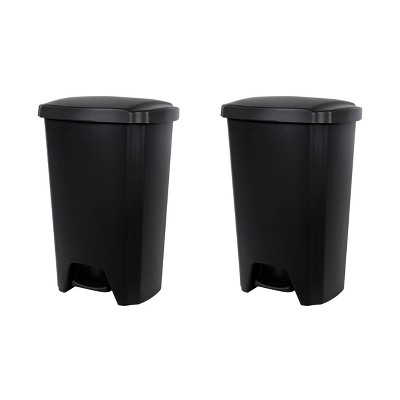 Rubbermaid Touch Top 13 Gallon Plastic Wastebasket Trash Can w/ Lid and  Liner Lock