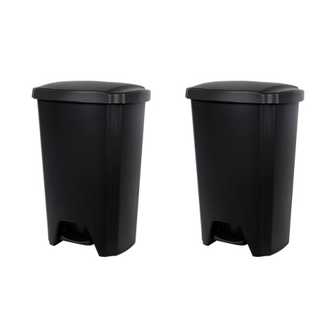 Hefty Black 13.3 Gallon Touch Lid Trash Can