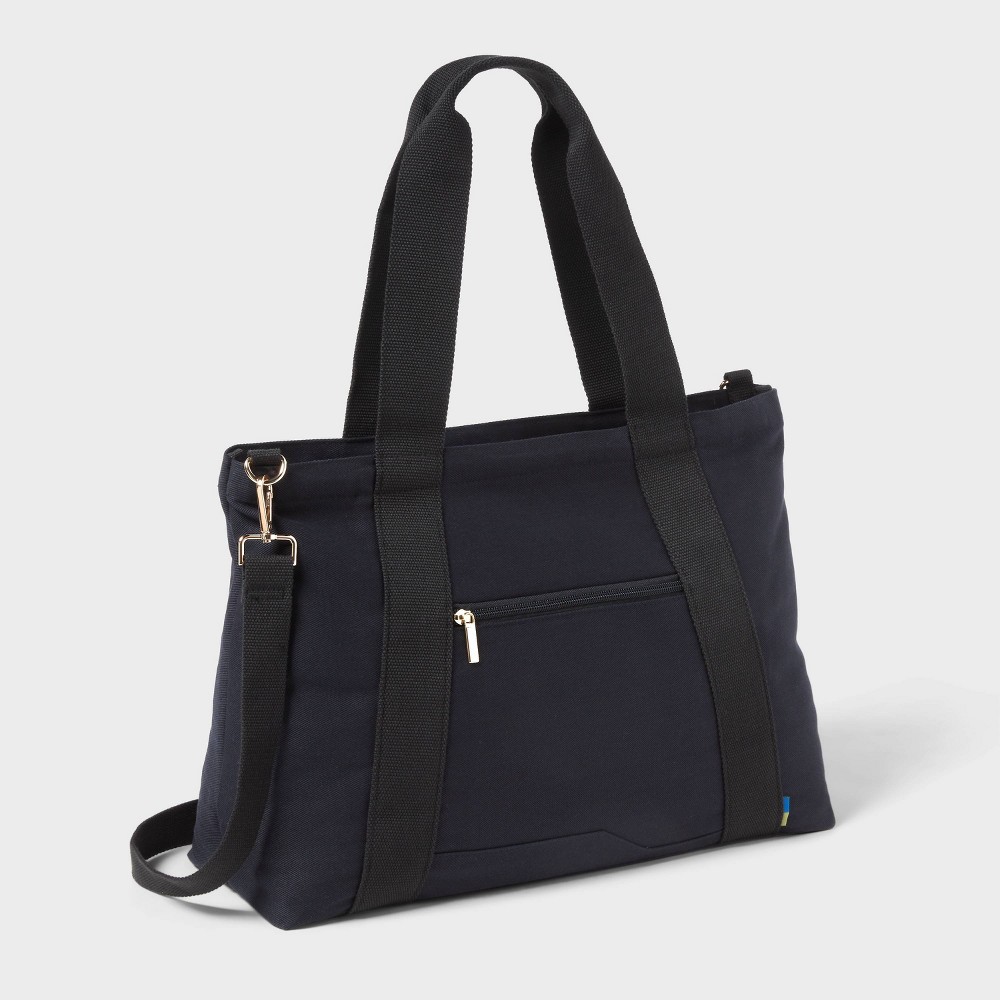 Photos - Women Bag Solid Canvas School Tote Bag - Open Story™ Black