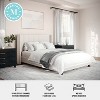 Martha Stewart Kay Upholstered Platform Bed w/ Channel Stitched Wingback Headboard and Cushioned Siderails, Wood Slat Foundation, No Box Spring Needed - 4 of 4