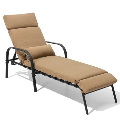 Crestlive Products Chaise Lounge Chair Outdoor with Cushion & Pillow Adjustable 5 Position Pool Recliner - image 1 of 4