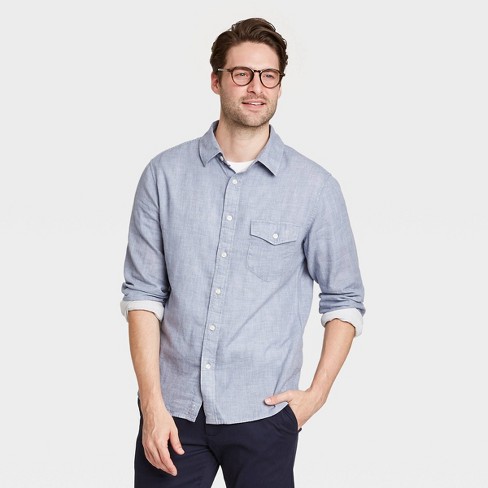 goodfellow weave regular sleeve button double shirt down target