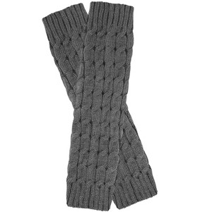 Wrapables Women's Cable Knit Leg Warmers, Gray - 1 of 4