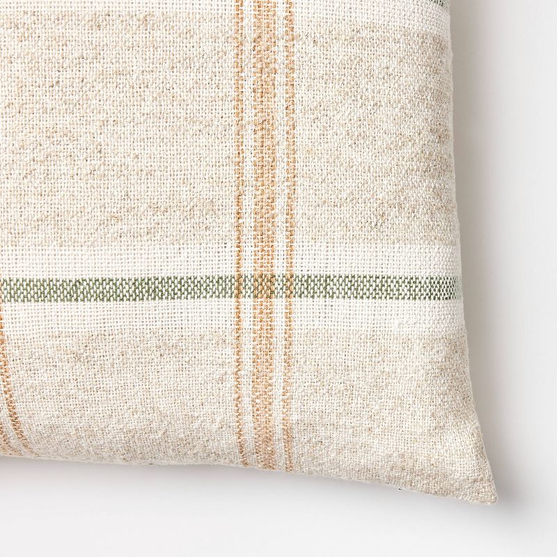 Raised Striped Woven Plaid Throw Pillow Cream/Dark Tan/Sage - Threshold&#8482; designed with Studio McGee, 4 of 6