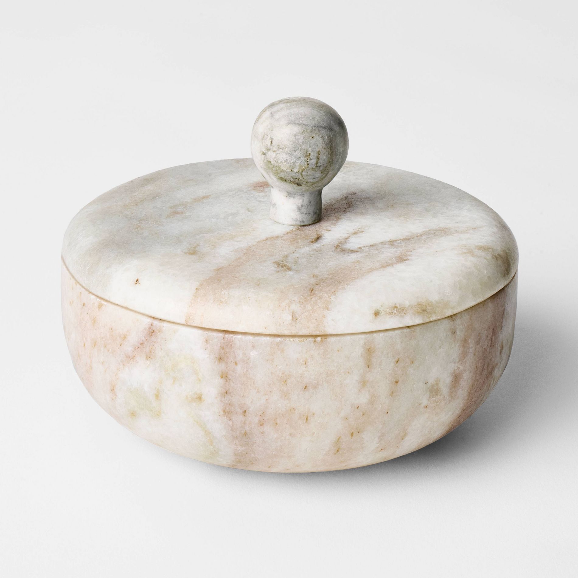 5" Round Marble Box Natural - Threshold™ designed with Studio McGee