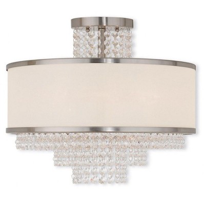 Livex Lighting Prescott 3 - Light Semi-Flush Mount in  Brushed Nickel