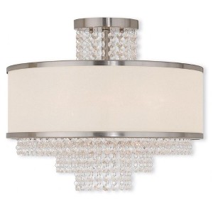 Livex Lighting Prescott 3 - Light Semi-Flush Mount in  Brushed Nickel - 1 of 1