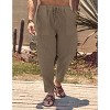 COOFANDY Men's Linen Harem Drawstring Pants Casual Elastic Waist Lightweight Trouser Hippie Summer Beach Yoga Pants - 2 of 4