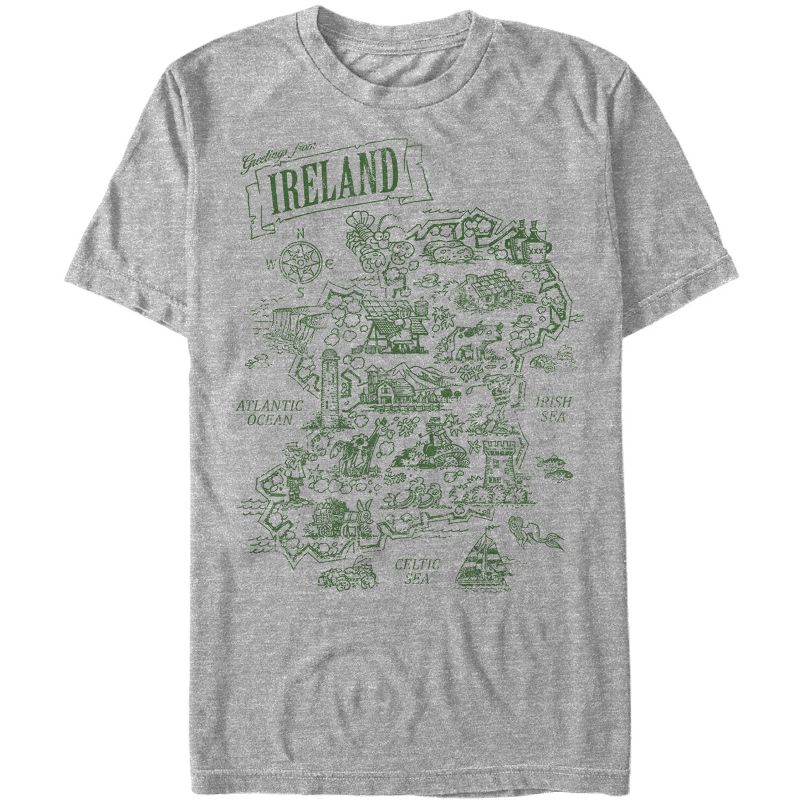 Men's Lost Gods St. Patrick's Day Map of Ireland T-Shirt, 1 of 5