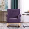 KWPZQEB Nursery Rocking Chair, Upholstered Glider Rocker Rocking Accent Chair Padded Seat with High Backrest, Comfy Armchair for Living Room - 2 of 4
