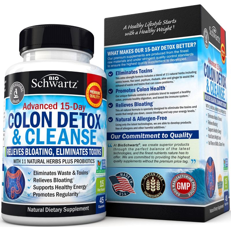 Colon Cleanse, Colon Detox and Cleanser Capsules, Bioschwartz, 45ct, 3 of 7
