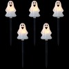 Northlight Set of 5 Ghost Shaped Halloween Pathway Markers - 3.75ft Black Wire - 3 of 4