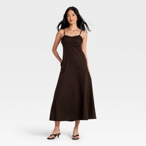 Vestido largo de tirantes a cuadros para mujer - A New Day™ Negro