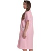 Dreamcrest Womens Short Sleeve Duster, Seersucker Gingham Housecoat Women Sleepwear Embroidered Snap Front Nightgown - 2 of 3