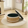 Hyleory Rattan Round Storage Comfort Ottoman for Bedroom, Living Room, Nursing Room - 3 of 4