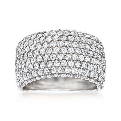 Ross-Simons Italian 1.50 ct. t.w. Pave CZ Ring in Sterling Silver Size 5