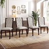 KWPZQEB Luxury Dining Chairs Set of 4, Diamond Button Tufted Kitchen Chairs w/ High Back & Upholstered, Side Chair w/ Nailhead Trims for Dining Room - 2 of 4