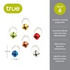 True Jingle: Holiday Wine Charms for Glass Identification, Drink and Party Accessories, Jingle Bells drink markers, set of 6 - 3 of 4