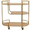 Contemporary Metal and Wood Bar Cart Gold - Olivia & May: No Assembly, 3-Tier, Indoor Use - 4 of 4