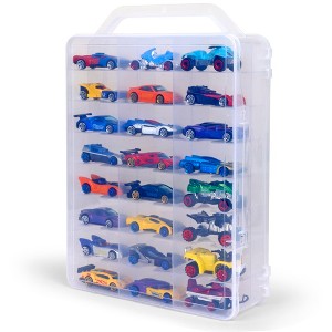 Darice Toy Car Storage Case For 48 Cars - Portable Organizer for Hot Wheels, Matchbox Cars - - 1 of 4